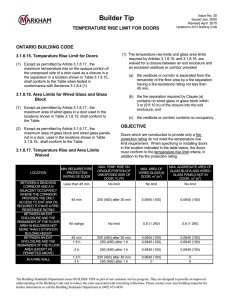 Temperature rise limit for doors