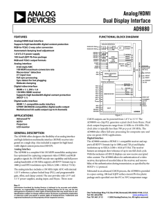 AD9880 Analog/HDMI Dual Display Interface Data