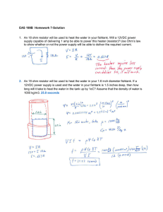 EAS 199B Homework 7-Solution 1. An 18 ohm resistor will be used