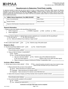 Questionnaire to Determine Third-Party Liability