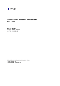 international master´s programmes 2014 - 2015