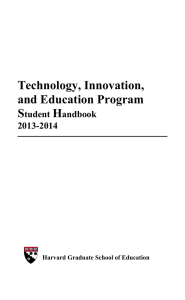 TIE Student Handbook - Harvard Graduate School of Education