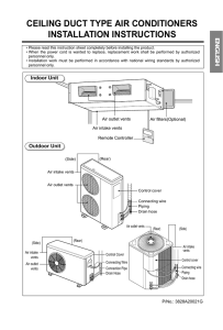 ceiling duct type air conditioners installation instructions