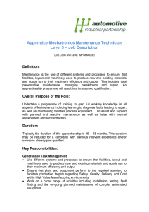Apprentice Mechatronics Maintenance Technician Level 3 – Job
