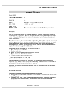 Moderate Assessment Unit Standard: ASSMT 02