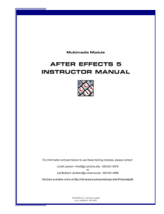 after effects 5 instructor manual - UITS