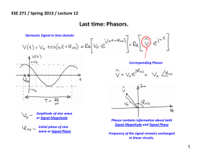 Last time: Phasors.