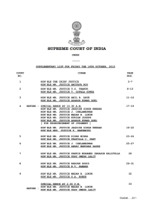 index ----- supplementary list for friday the 16th october, 2015 court
