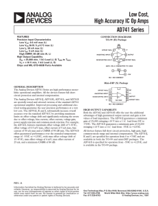 AD741 Series Low Cost High Accuracy IC Op Amps