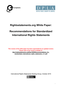 Recommendations for Standardized International Rights Statements