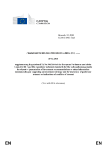 Commission Delegated Regulation (EU) …/… of 9.3