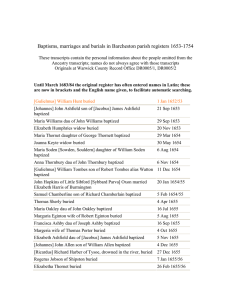 4. Parish Registers 1653-1754