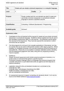 NZQA registered unit standard 18739 version 5 Page 1 of 3 Title