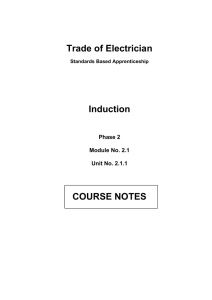 Trade of Electrician Induction COURSE NOTES