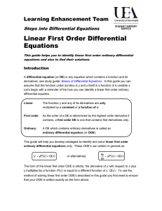 Linear first order differential equations