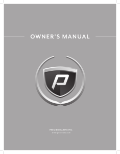 owner`s manual - Premier Pontoons