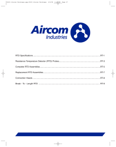 RTD Specifications - Aircom Instrumentation