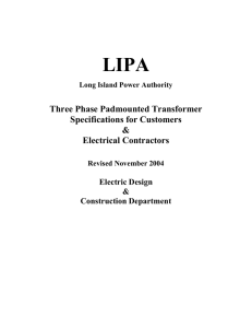 Three Phase Padmounted Transformer Specifications