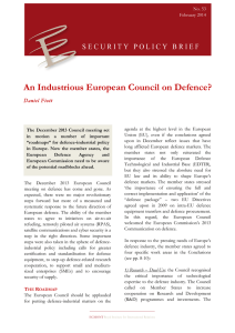 An Industrious European Council on Defence?