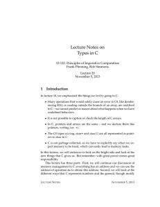 Lecture Notes on Types in C