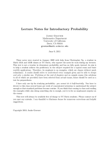 Lecture Notes for Introductory Probability