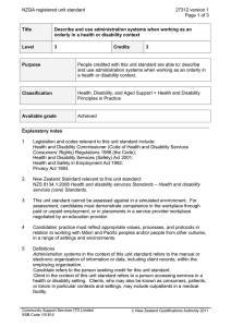 NZQA registered unit standard 27312 version 1 Page