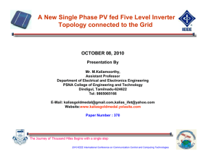 A New Single Phase PV fed Five Level Inverter
