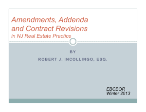 Amendments, Addenda and Contract Revisions in NJ Real Estate