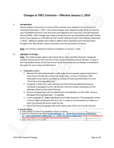 Changes to TREC Contracts - Lone Star Title Company of El Paso