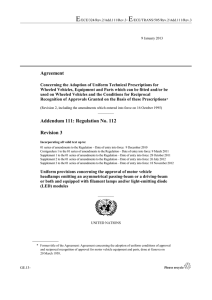 Agreement Addendum 111: Regulation No. 112 Revision 3