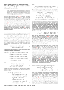 Small signal analysis for analogue optical links with arbitrary optical