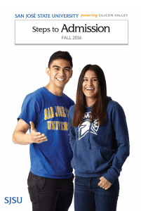 Steps to Admission Fall 2016