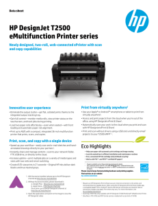 HP DesignJet T2500 eMultifunction Printer series - E