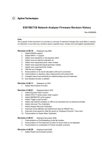 E5070B/71B Network Analyzer Firmware Revision History