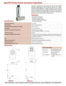 Type PFC Power Factor Correction Capacitors