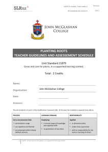 planting roots teacher guidelines and assessement schedule