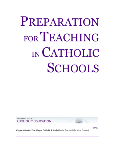 Preparation for Teaching in Catholic Schools
