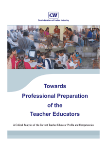 Towards Professional Preparation of the Teacher Educators - Intel-CII