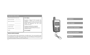 Important Information Installation User`s Guide Tranceiver