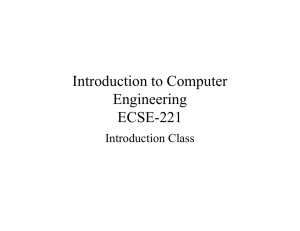 Introduction to Computer Engineering ECSE-221