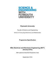 MSc Electrical and Electronic Engineering January Programme