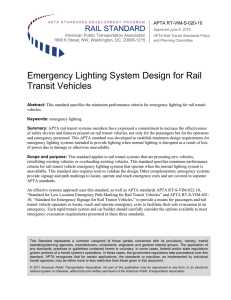 Emergency Lighting System Design for Rail Transit Vehicles (APTA