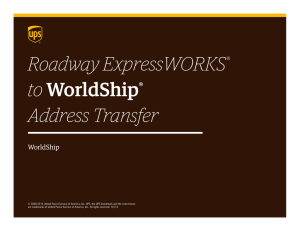 Roadway ExpressWORKS® to WorldShip® Address