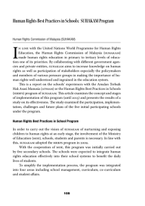 Human Rights Best Practices in Schools: SUHAKAM Program