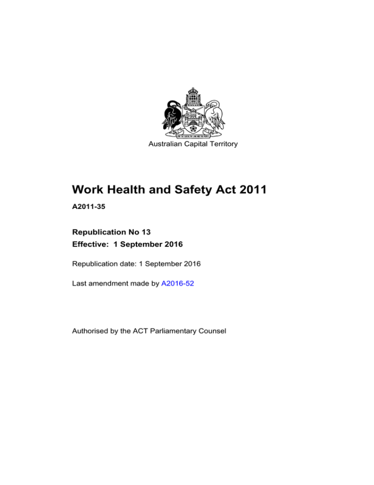 Work Health And Safety Act 2011