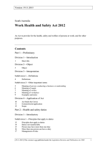 Work Health and Safety Act 2012