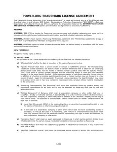 POWER.ORG TRADEMARK LICENSE AGREEMENT