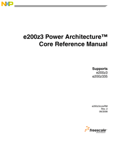 e200z3 Power Architecture ™ Core - Reference Manual