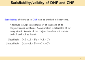 Satisfiability/validity of DNF and CNF