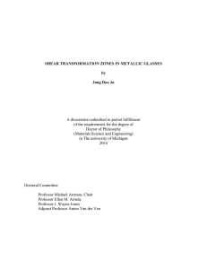 SHEAR TRANSFORMATION ZONES IN METALLIC GLASSES by